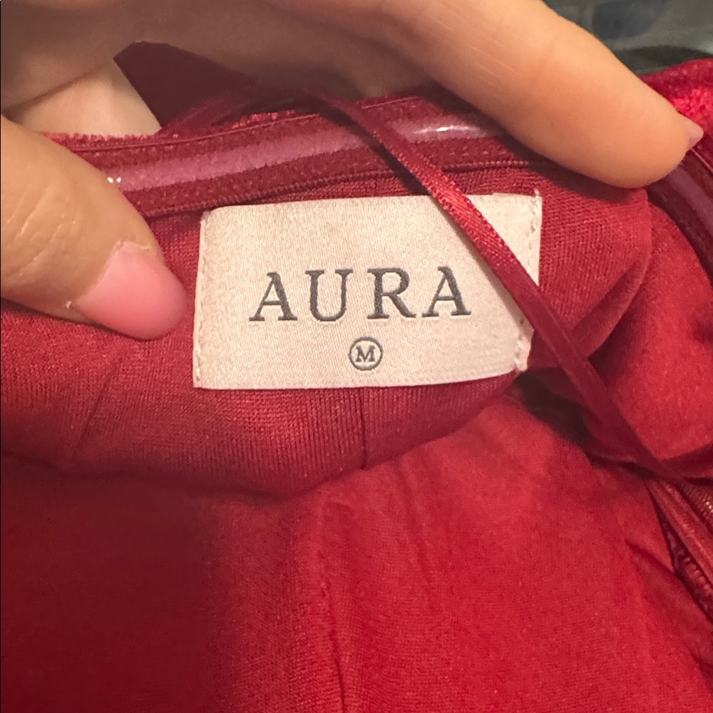 Classy Unique Velvet One-Shoulder Red Dress - Picture 7 of 9